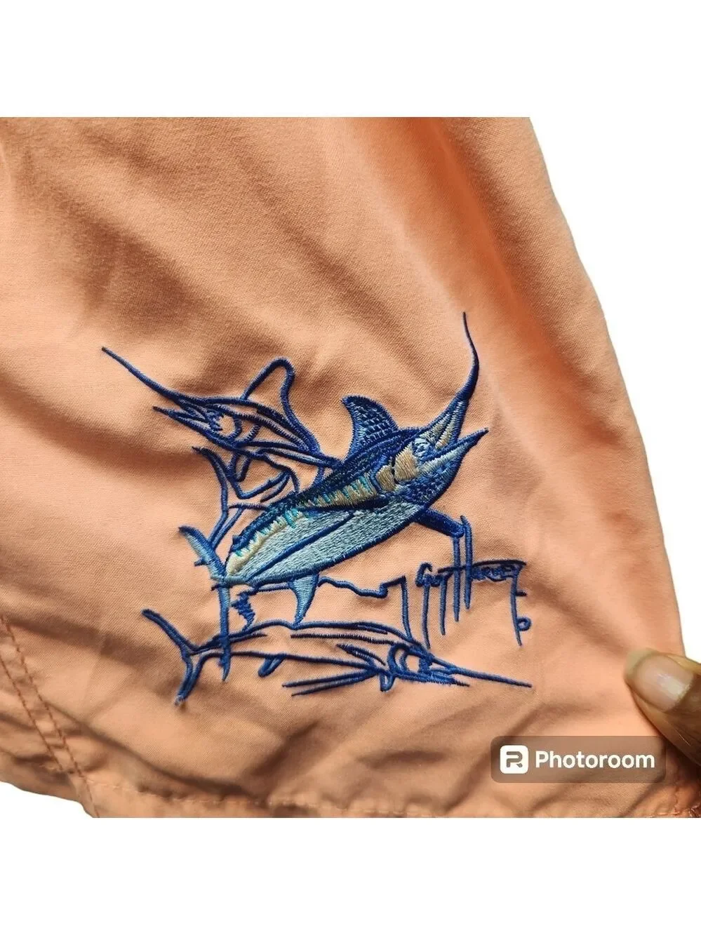 Guy Harvey x aftco Mesh Lined Peach Swim Trunks Sz. XL Preppy